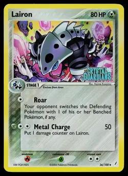 Pokemon Card - Lairon Crystal Guardians 36/100 Uncommon Reverse Holo STAMPED - Image 1
