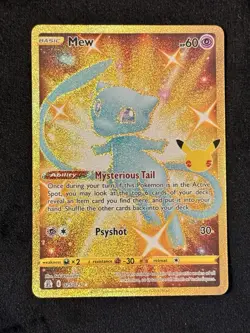 Pokemon TCG Mew (Secret) Celebrations 025/025 Gold Holo Card - Pristine! - Image 1