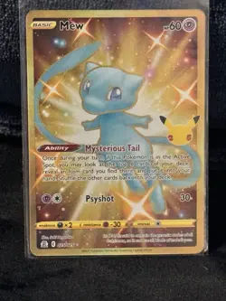 Pokemon TCG Mew (Secret) Celebrations 025/025 Gold Holo Card - Pristine! - Image 2