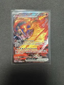 Pokemon TCG Destined Rivals Team Rocket's Moltres EX Full Art Card 229/182 MINT - Image 1