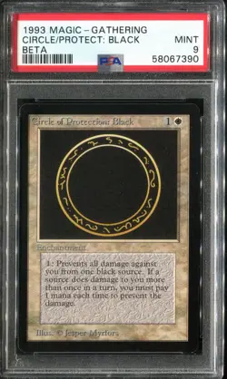 PSA 9 1993 MTG Magic The Gathering Beta #10 Circle of Protection Black Pop22 - Image 1