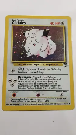 Pokemon TCG Clefairy Base Set 2 6/130 Holo Unlimited Holo Rare - Image 1