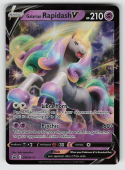 Galarian Rapidash V Pokemon SWSH111 Black Star Promo NM - Image 1
