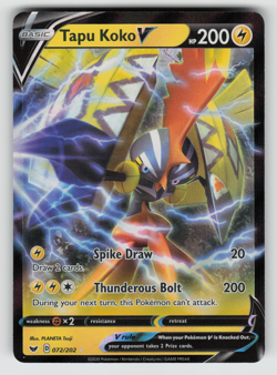 Tapu Koko V Pokemon Sword & Shield Base Set 072/202 Ultra Rare NM - Image 1