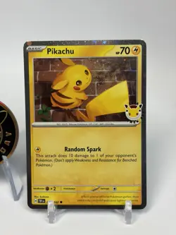 Pikachu (Pokemon Day 2026) 051/162 w/ Coin - NM Cosmo Holo Promo - Image 2
