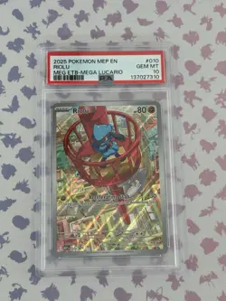 Pokemon TCG Riolu 010 ETB Promo Mega Evolutions PSA 10 - Image 1