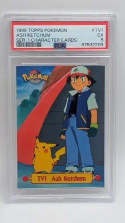 2000 Pokemon Topps Series 2 H&V Ash Ketchum Blue Logo #HV1 PSA 5! - Image 1