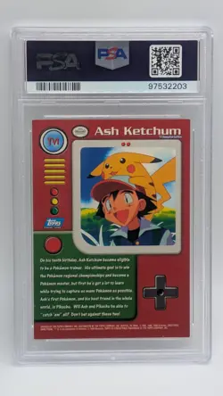 2000 Pokemon Topps Series 2 H&V Ash Ketchum Blue Logo #HV1 PSA 5! - Image 2