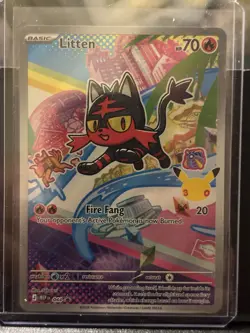 Pokemon Litten Basic Promo 044/MEP 2016 TCG Cat Type 70 HP Regular - Image 1