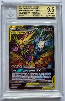 2019 POKEMON #SM210 MOLTRES & ZAPDOS & ARTICUNO GX BGS 9.5 GEM MINT - Image 1