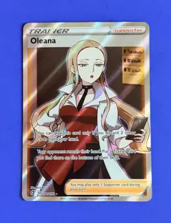 Oleana (Full Art) 191/192 Ultra Rare Holo NM Pokemon SWSH02: Rebel Clash - Image 1