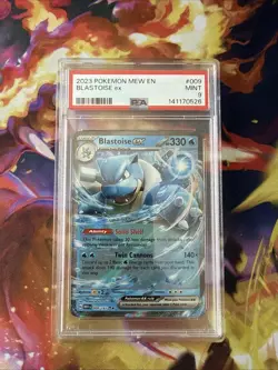 PSA 9 Blastoise EX 009/165 Ultra Rare 151 Pokemon 2023 - Image 1