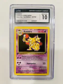 CGC 10 Gem Mint Kadabra 1st Edition 032/102 Pokemon Italian Base Set 1999 - Image 1