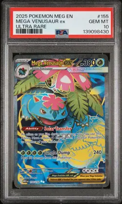 2025 POKEMON MEG EN-MEGA EVOLUTION ULTRA RARE #155 MEGA VENUSAUR EX PSA 10 - Image 1
