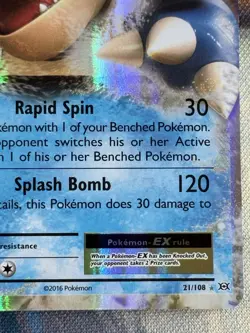 BLASTOISE EX #21/108 XY EVOLUTIONS ULTRA RARE HOLO POKEMON 2016 NM / LP - Image 4