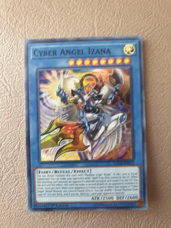 YUGIOH CYBER ANGEL IZANA SUPER RARE LED4-EN012 1ST ED NM - Image 1