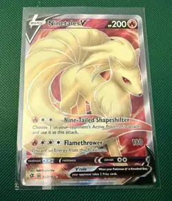 Pokemon TCG Ninetales V Rebel Clash Holo Full Art Ultra Rare Card 177/192 Mint - Image 1