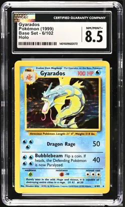 CGC 8.5 Gyarados Base Set Holo Card 6/102 Pokemon TCG *super minor case nick* - Image 1