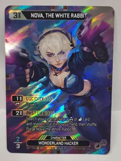 Neuroscape TCG Nova The White Rabbit Art Rare Card Genesis Pack Fresh Super Rare - Image 1