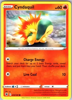 Cyndaquil 023/189 Common Regular Card SWSH10: Astral Radiance Pokemon TCG LP - Image 1