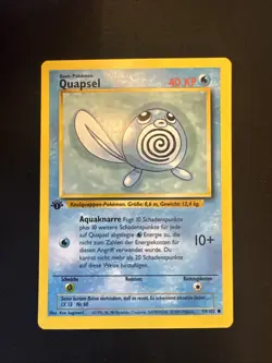 Pokemon Card - Poliwag Quapsel German 1st Edition Base Set 59/102 Common - Image 1