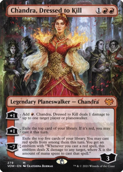Chandra, Dressed to Kill - Borderless - NM MTG VOW -Innistrad: Crimson Vow 279 M - Image 1