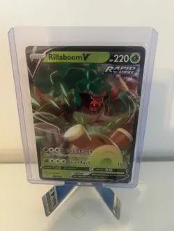 Pokemon TCG Sword Shield Fusion Strike Rillaboom V 022/264 Ultra Rare Holo Card - Image 1