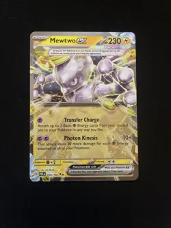 Pokemon Mewtwo EX TCG 058/182 S&V Paradox Rift Double Rare Tera Holo - Image 1