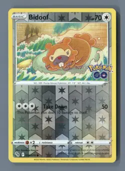 Bidoof 059/078 Common Pokemon GO Pokemon Reverse Holo Lightly Played - Image 1