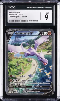 2022 POKEMON LOST ORIGIN #180/196 AERODACTYL V CGC 9 - Image 1
