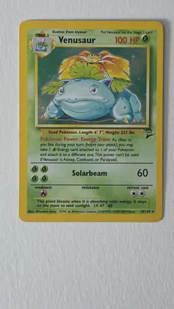 Pokemon Venusaur 18/130 Holo Rare Base Set 2 Vintage 1999 MP WOTC - Image 2