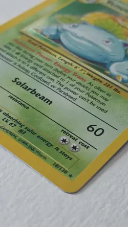 Pokemon Venusaur 18/130 Holo Rare Base Set 2 Vintage 1999 MP WOTC - Image 3