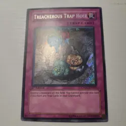 Yugioh Secret Rare Treacherous Trap Hole 1st Edition CSOC-EN089 NM - Image 1