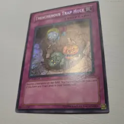 Yugioh Secret Rare Treacherous Trap Hole 1st Edition CSOC-EN089 NM - Image 3