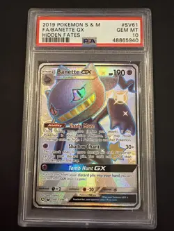 Pokemon TCG Banette GX SV61/SV94 Hidden Fates Shiny Vault Holo Card PSA 10 - Image 1