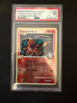 2009 POKEMON SUPREME VICTORS CHARIZARD G #20 REVERSE HOLO PSA 7 NM - Image 1