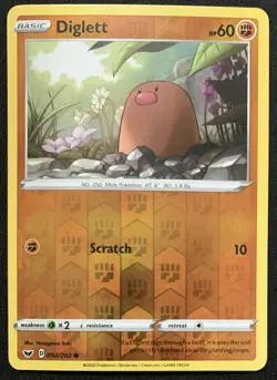 Pokemon, SWORD & SHIELD - DIGLETT - 092/202 - Reverse Holo - NM/M - New - Image 1