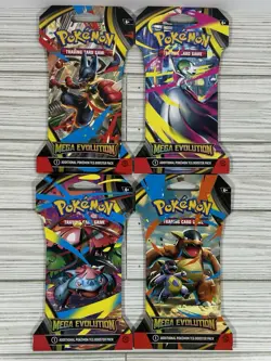 Pokemon TCG Mega Evolution Sleeved Booster Pack Lot of 4 - Image 1