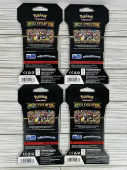 Pokemon TCG Mega Evolution Sleeved Booster Pack Lot of 4 - Image 2