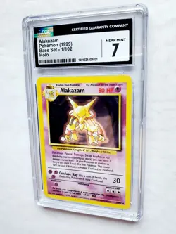 Pokemon ALAKAZAM 1/102 - Base Set 1999 - Unlimited Holo Rare - CGC 7 NEAR MINT - Image 3