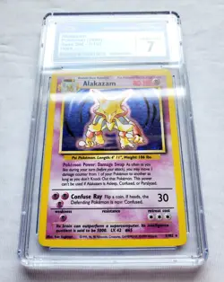 Pokemon ALAKAZAM 1/102 - Base Set 1999 - Unlimited Holo Rare - CGC 7 NEAR MINT - Image 4