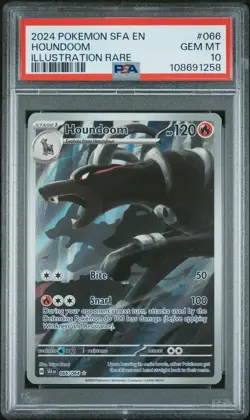 2024 POKEMON SFA EN-SHROUDED FABLE ILLUSTRATION RARE #066 HOUNDOOM PSA 10 - Image 1