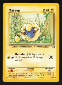 Mareep 58/75 Pokemon TCG Neo Discovery MP - Image 1