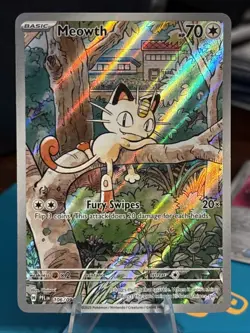 Pokemon TCG- Meowth Illustration Rare ME02: Phantasmal Flames 106/094 NM - Image 1