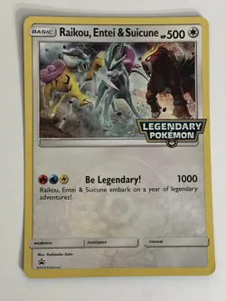 Pokemon Promo Oversized Jumbo Card Raikou, Entei Suicune - Image 1