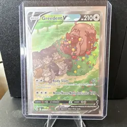 Pokemon Greedent V Ultra Rare Holo 217/264 Fusion Strike Basic Card - Image 1