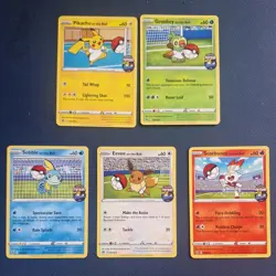 Pikachu Sobble Scorbunny Eevee Grookey On The Ball Pokemon Futsal Promo NearMint - Image 1