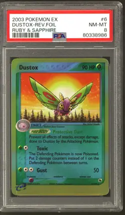 Pokemon Ruby & Sapphire Reverse Holo Foil Dustox 6/109 PSA 8 - Image 1