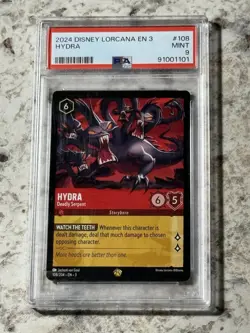 2024 Disney Lorcana Hydra Deadly Serpent #108 PSA 9 MINT - Image 1