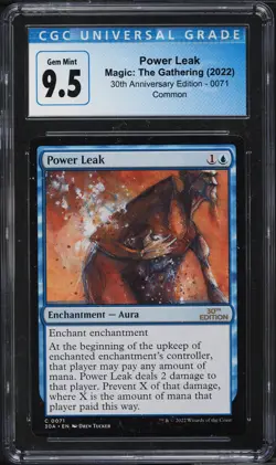 MAGIC THE GATHERING MTG 30TH ANNIVERSARY EDITION POWER LEAK #71 CGC 9.5 GEM - Image 1